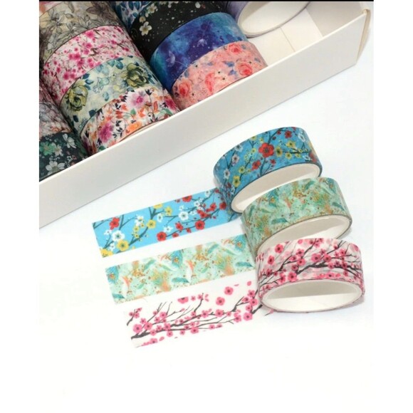 24 Roll Floral Washi Tape Scrapbook Craft Junk Journal Creative Gift Wrap - Picture 3 of 13